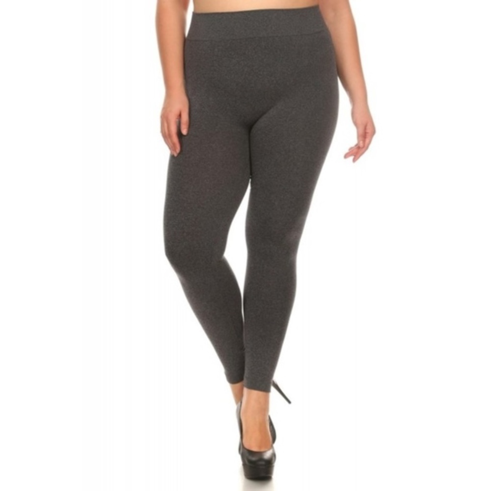 Plus Size Solid Gray Leggings